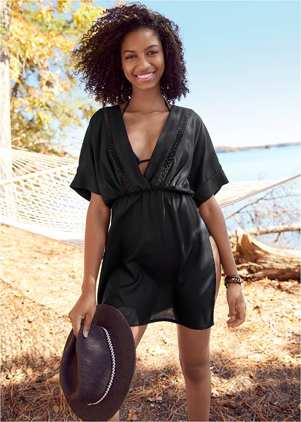 V-Neck Cover-Up Dress,Triangle String Bikini Top,Classic Scoop Front Bottom ,Classic Low-Rise Bottom ,Carlie Bandeau One-Piece,Deep V Cover-Up Beach Dress,Beaded Comfort Flip Flops