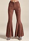 Waist down front view Faux-Suede Flare Pants