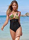 Cropped front view Belted One-Piece
