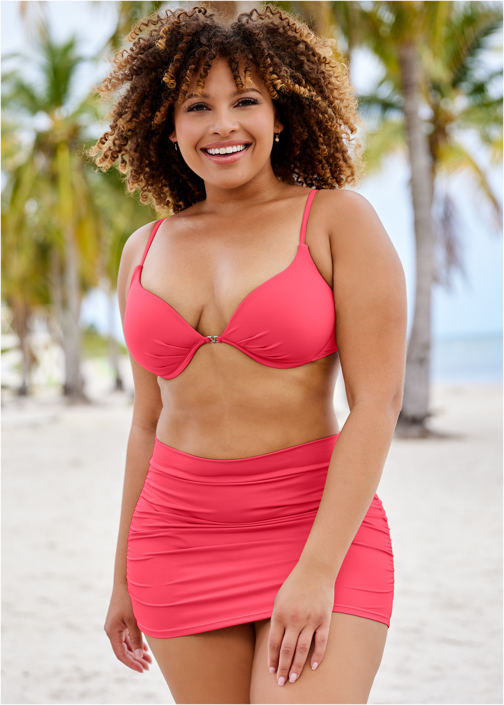 Plus size hotsell red swim skirt