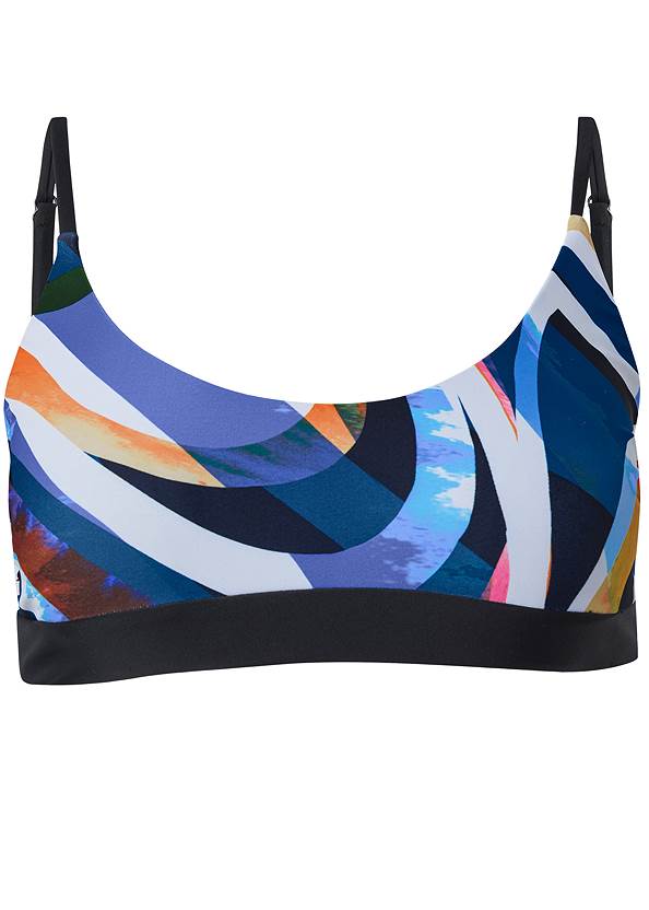 Color Block Swim Sport Top,Classic Hipster Mid-Rise Bottom