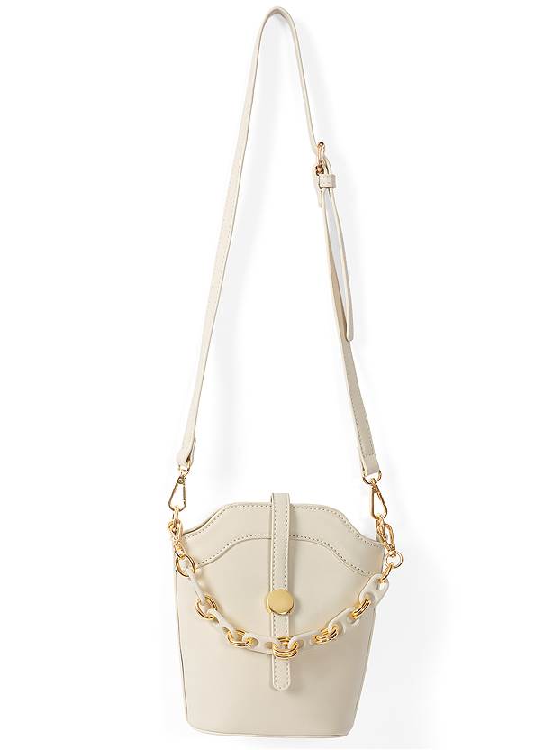 Full  view Faux Leather Bucket Bag