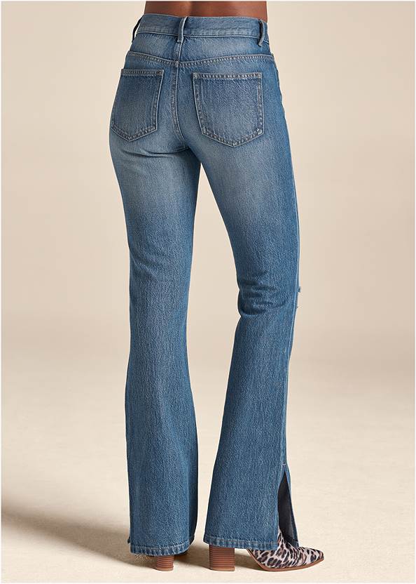Waist down back view New Vintage Split Hem Jeans