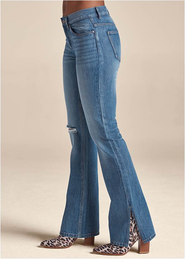Waist down side view New Vintage Split Hem Jeans