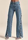 Alternate View Lace-Up Wide Leg Jeans