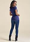 Back View Ribbed Slimming Neckline Top