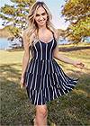 Cropped front view Striped Mini Dress