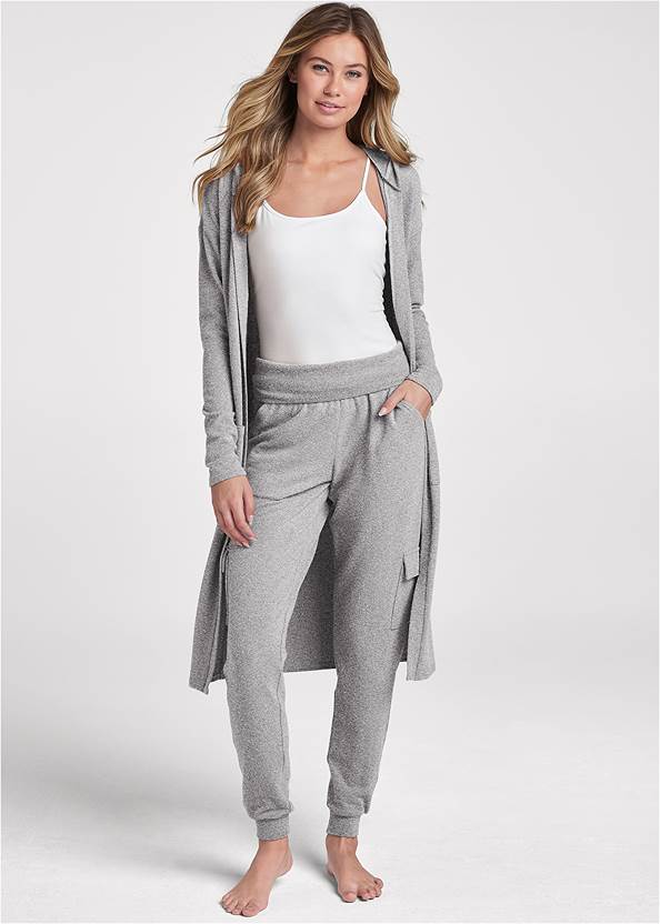 Full Front View Cozy Hacci Cargo Jogger