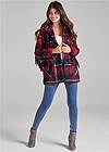 Full front view Plaid Print Shacket