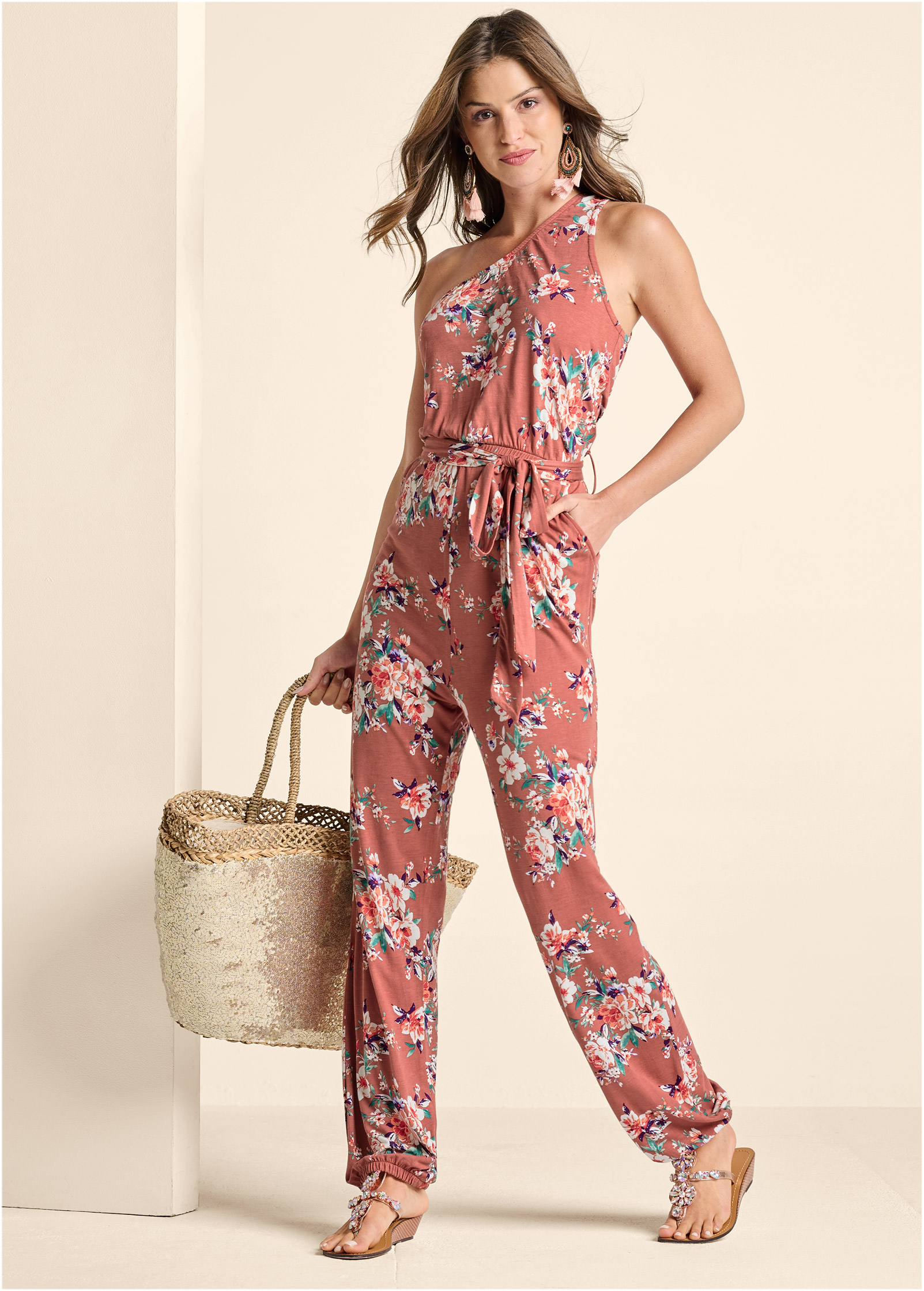 Venus one store shoulder jumpsuit