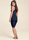 Full back view Embellished Ruched Bodycon Dress