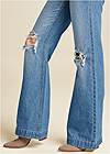 Waist down side view Button Front Wide Leg Jeans