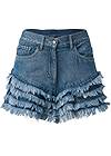 Ghost with background  view Frayed Ruffle Jean Shorts