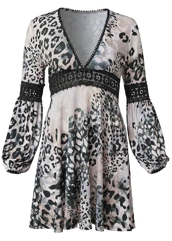 Ghost with background  view Desert Night Mixed Animal Print Dress