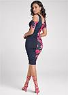 Full back view Midnight Floral Print Bodycon Dress