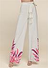 Waist down front view Strawberry Floral Linen Pants