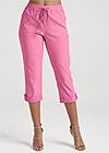 Waist down front view Casual Pull-On Cuffed Capris