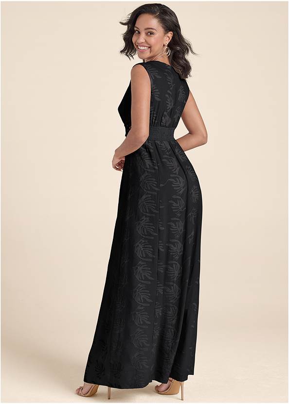 BACK View Embroidered Maxi Dress