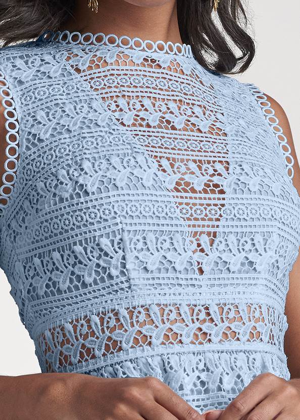 Alternate View Tiered Crochet Mini Dress