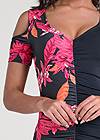 Detail front view Midnight Floral Print Bodycon Dress