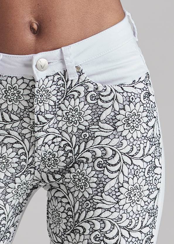 Alternate View Floral Lace Bootcut Jeans