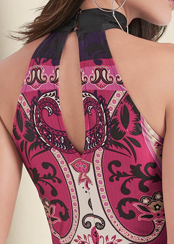 Detail back view Moroccan Nights Paisley Dress
