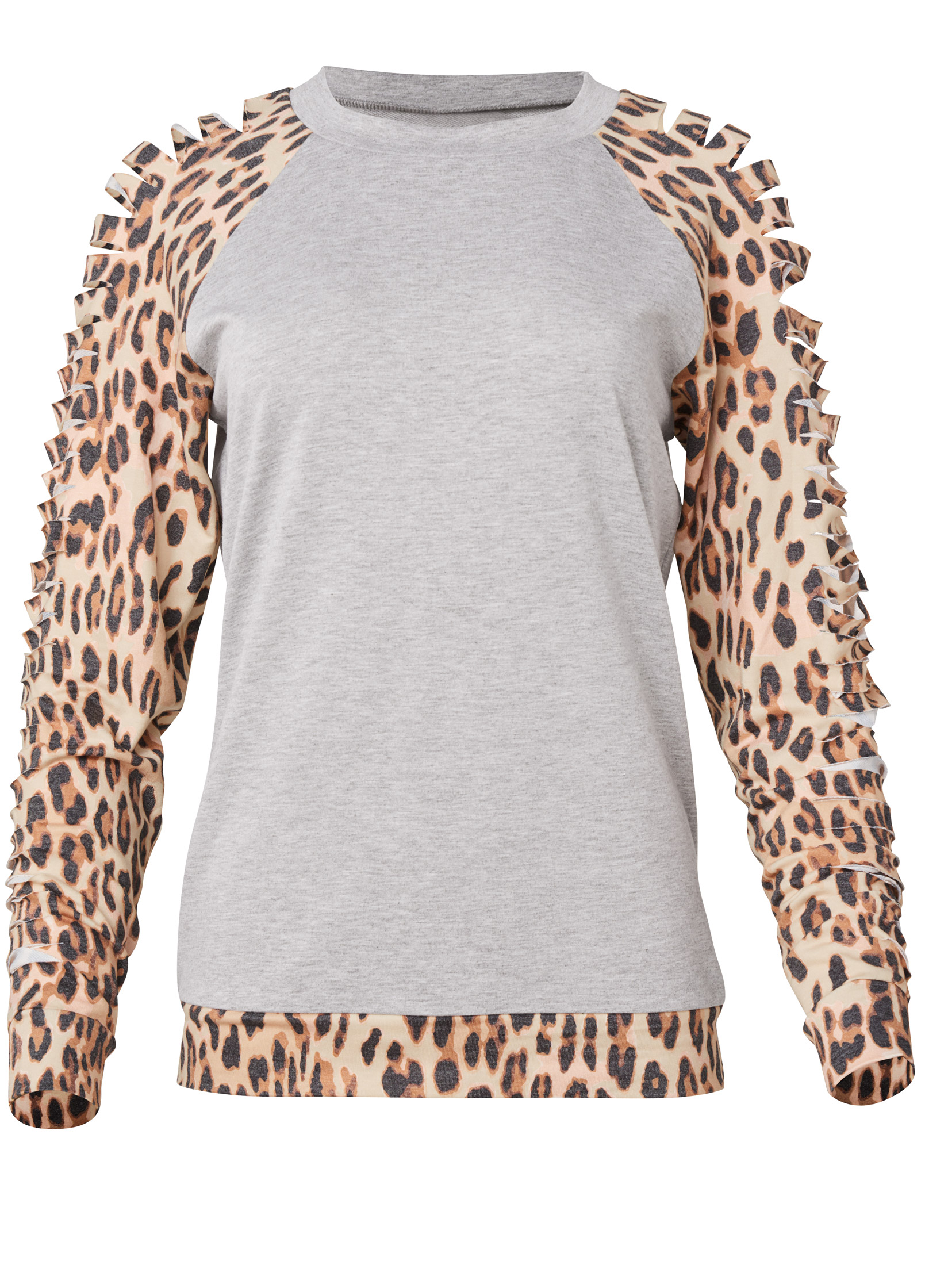 Cheetah Print Slash Sweatshirt