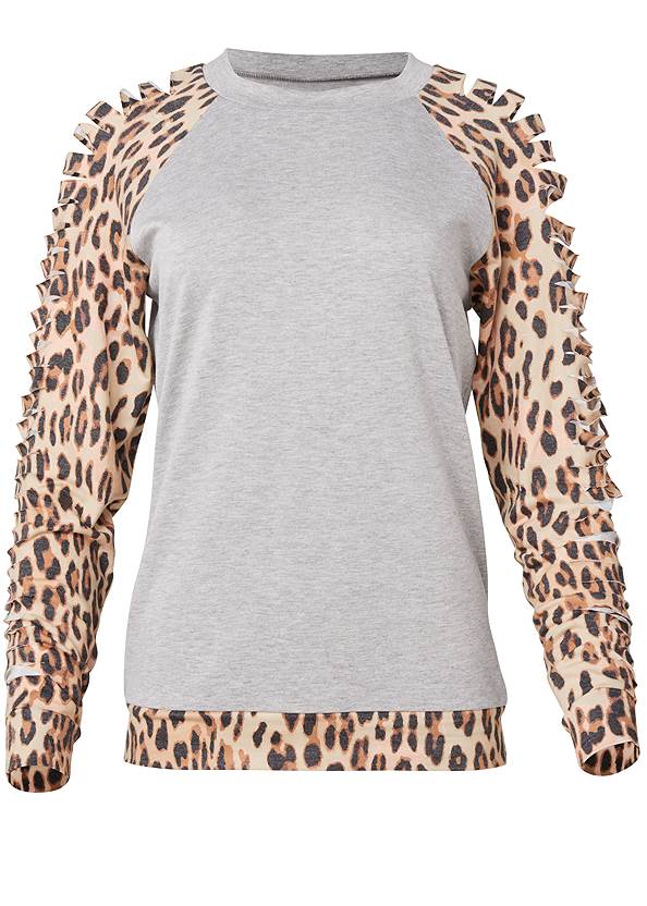 Alternate View Cheetah Print Slash Sweatshirt