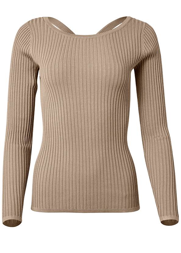 Alternate View Ribbed Open Back Sweater