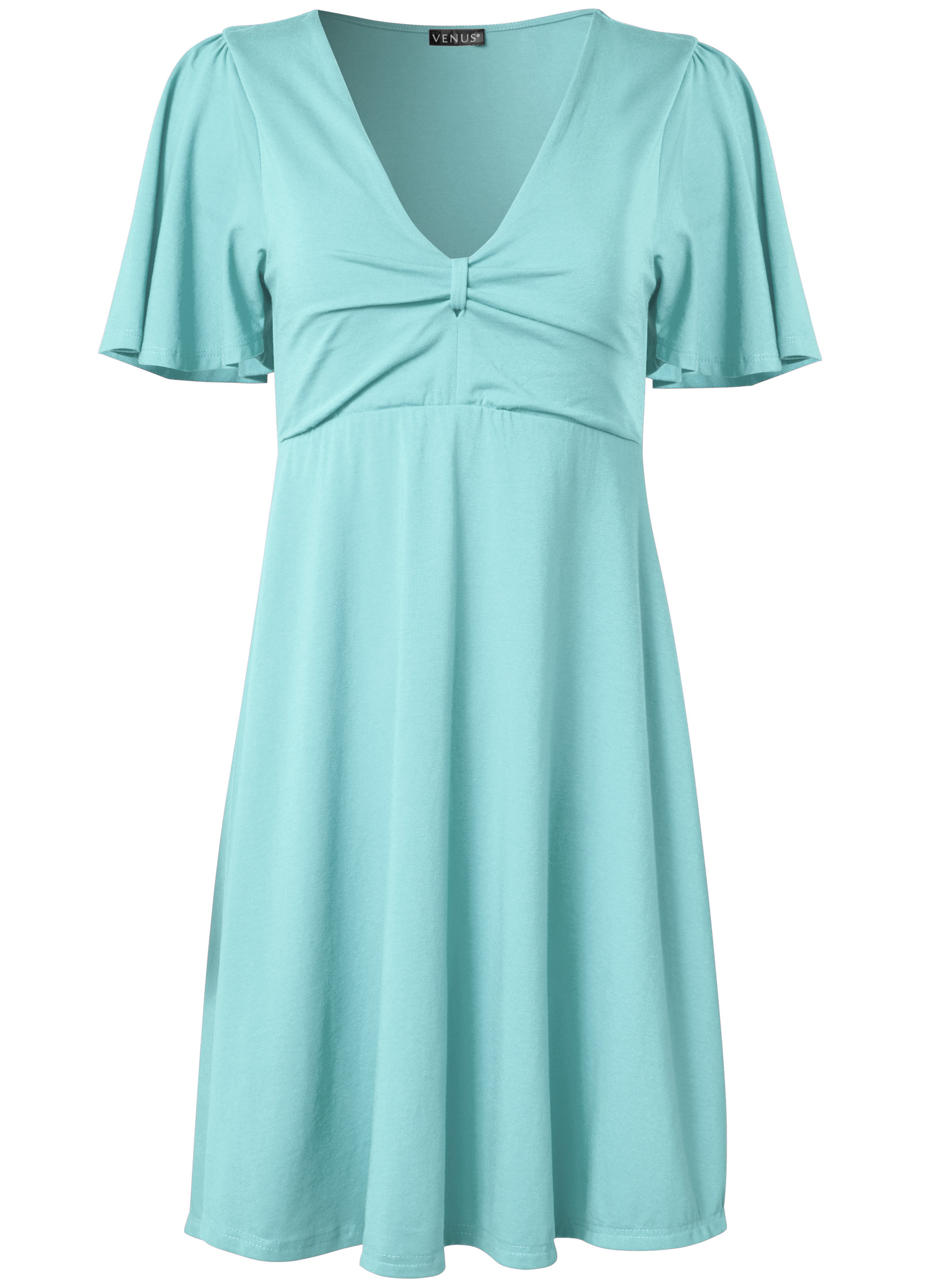 Flutter Sleeve V-Neck Dress in Mint | VENUS