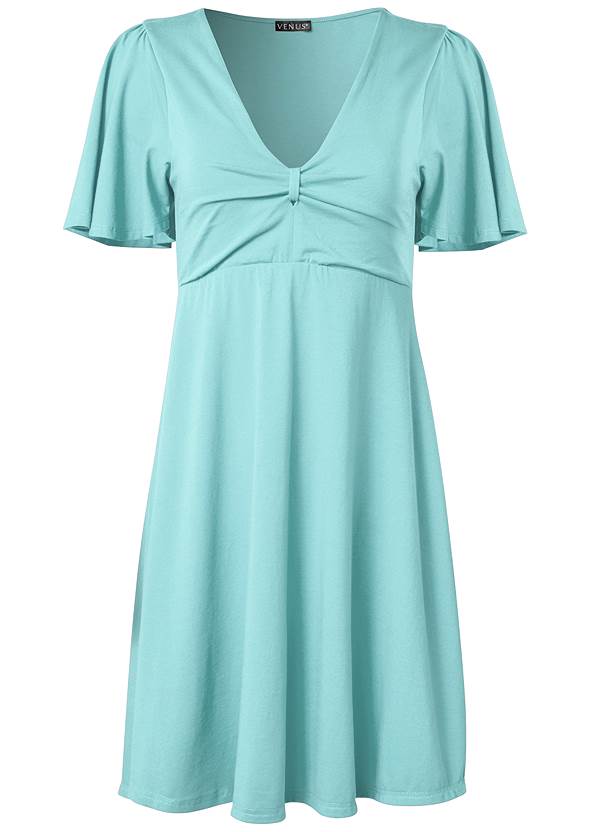 Ghost with background  view Flutter Sleeve V-Neck Dress