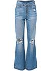 Ghost with background  view Button Front Wide Leg Jeans