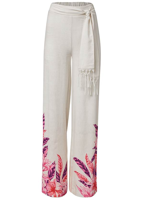 Ghost with background  view Strawberry Floral Linen Pants