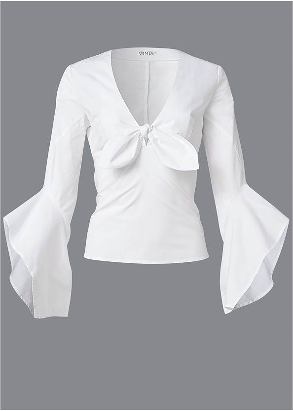 Ghost with background  view Front-Tie Blouse