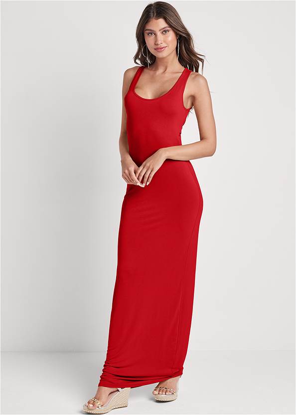 Front View Open Back Maxi Dress