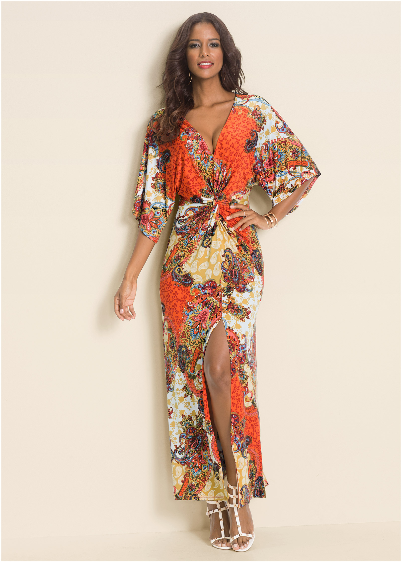 Twist front shop long dress