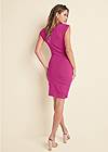 Back View Scoop Neck Ruched Dress