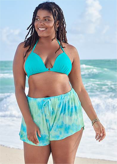 Plus Size Terry Cover-Up Shorts