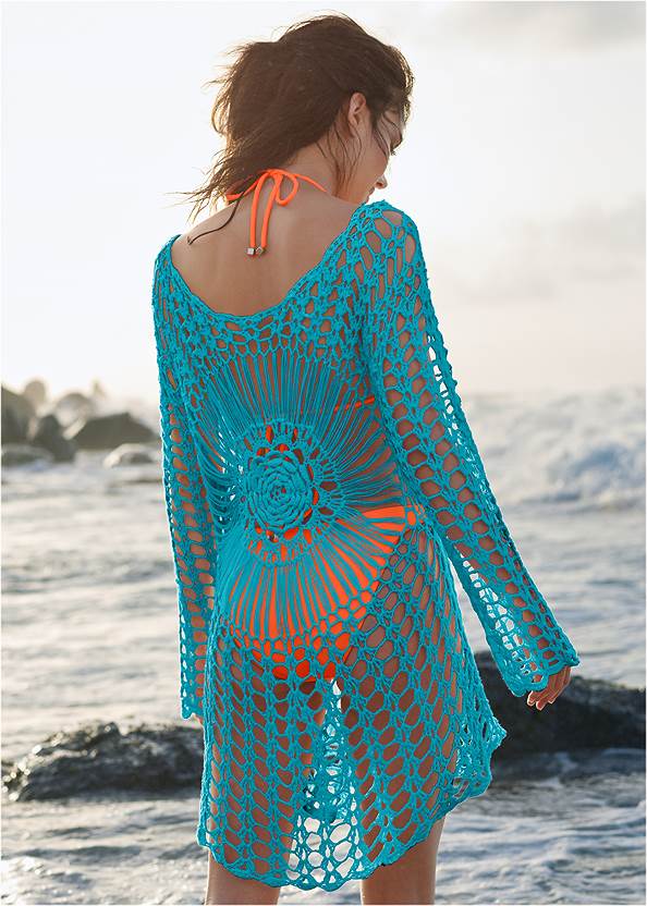 Back View Crochet Detail Cover-Up