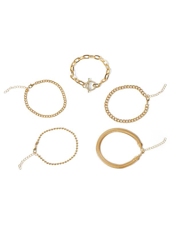 Alternate View Gold Chain Bracelet Set
