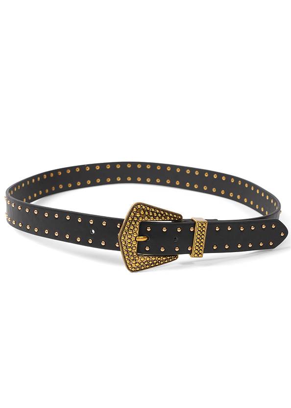Studded Faux-Leather Belt