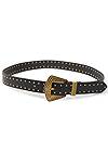 Front View Studded Faux-Leather Belt