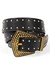 Front View Studded Faux-Leather Belt