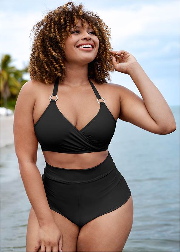 Underwire Wrap Top,Classic Hipster Mid-Rise Bottom,Full Coverage Mid-Rise Hipster Bikini Bottom,Skirted Mid-Rise Bottom,The Marilyn Bottom,Long Kimono Cover-Up