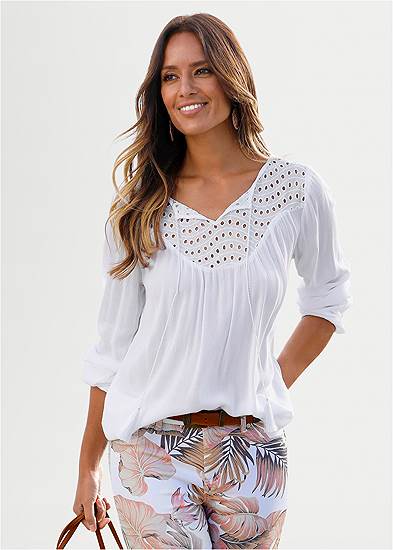 Oversize Tie-Front Blouse