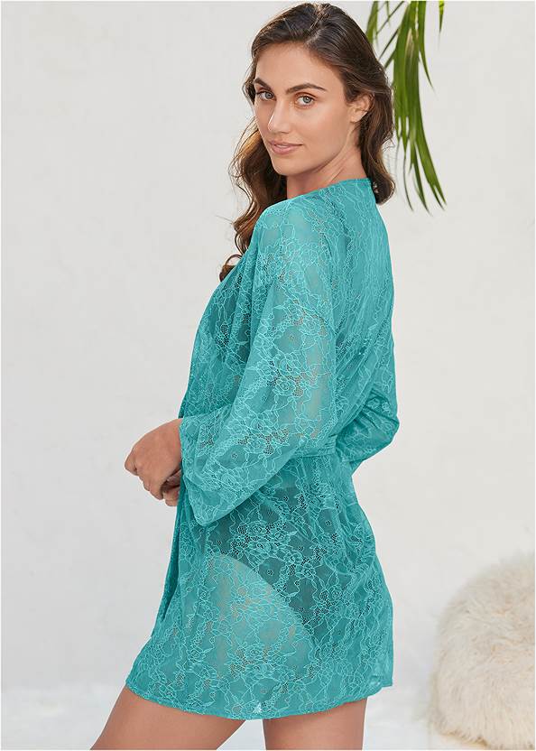 Back View Allover Lace Robe