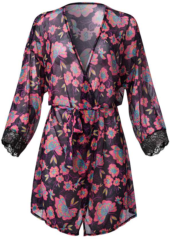 Ghost with background  view Tropical Print Robe