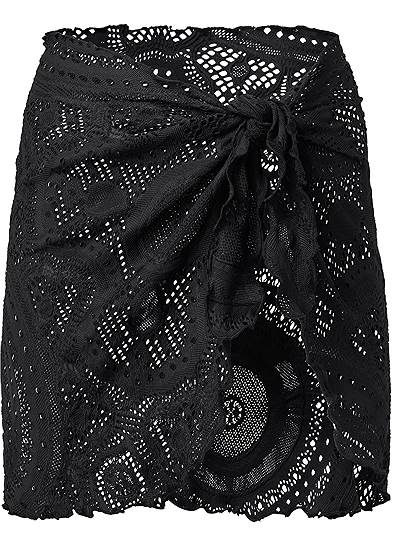 Plus Size Short Crochet Wrap Skirt