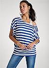 Cropped front view Striped Twofer Top
