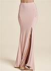 Front View  Ruched Bodycon Maxi Skirt